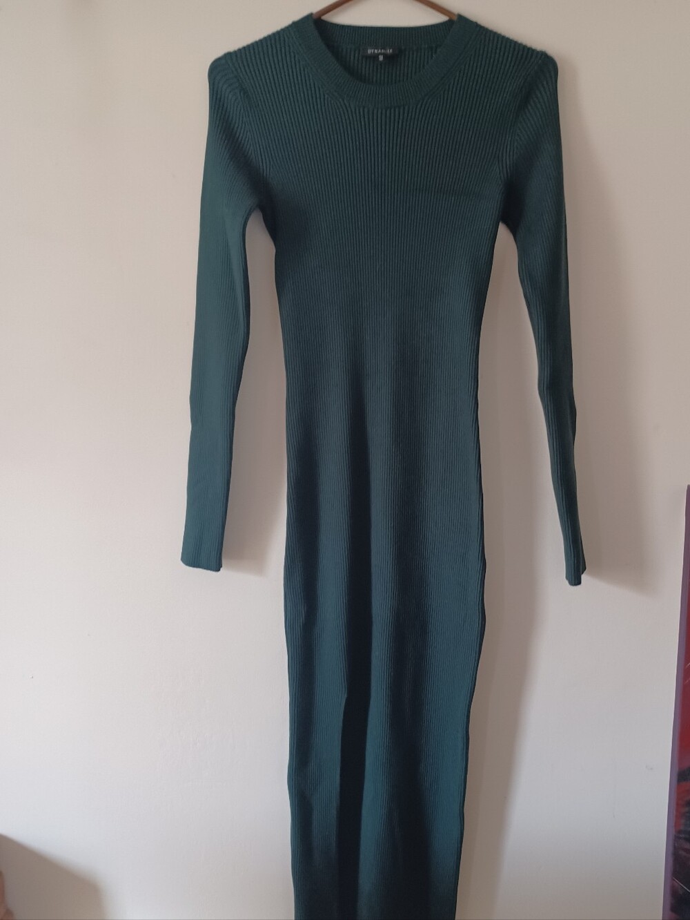 Dynamite Forest Green Ribbed Long Sleeve Maxi Dress